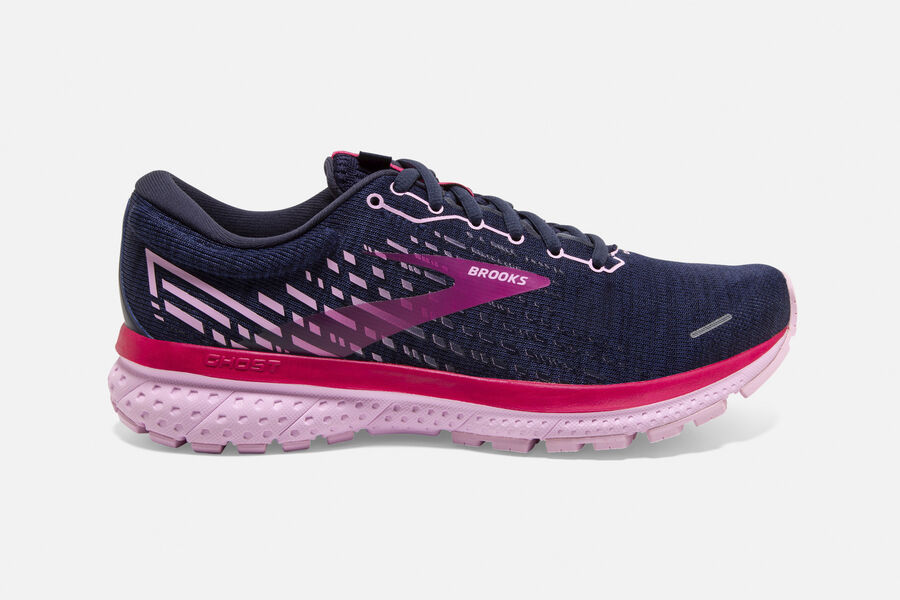 Ghost 13 Road Brooks Running Shoes NZ Womens - Navy/Red - CSQFMY-089